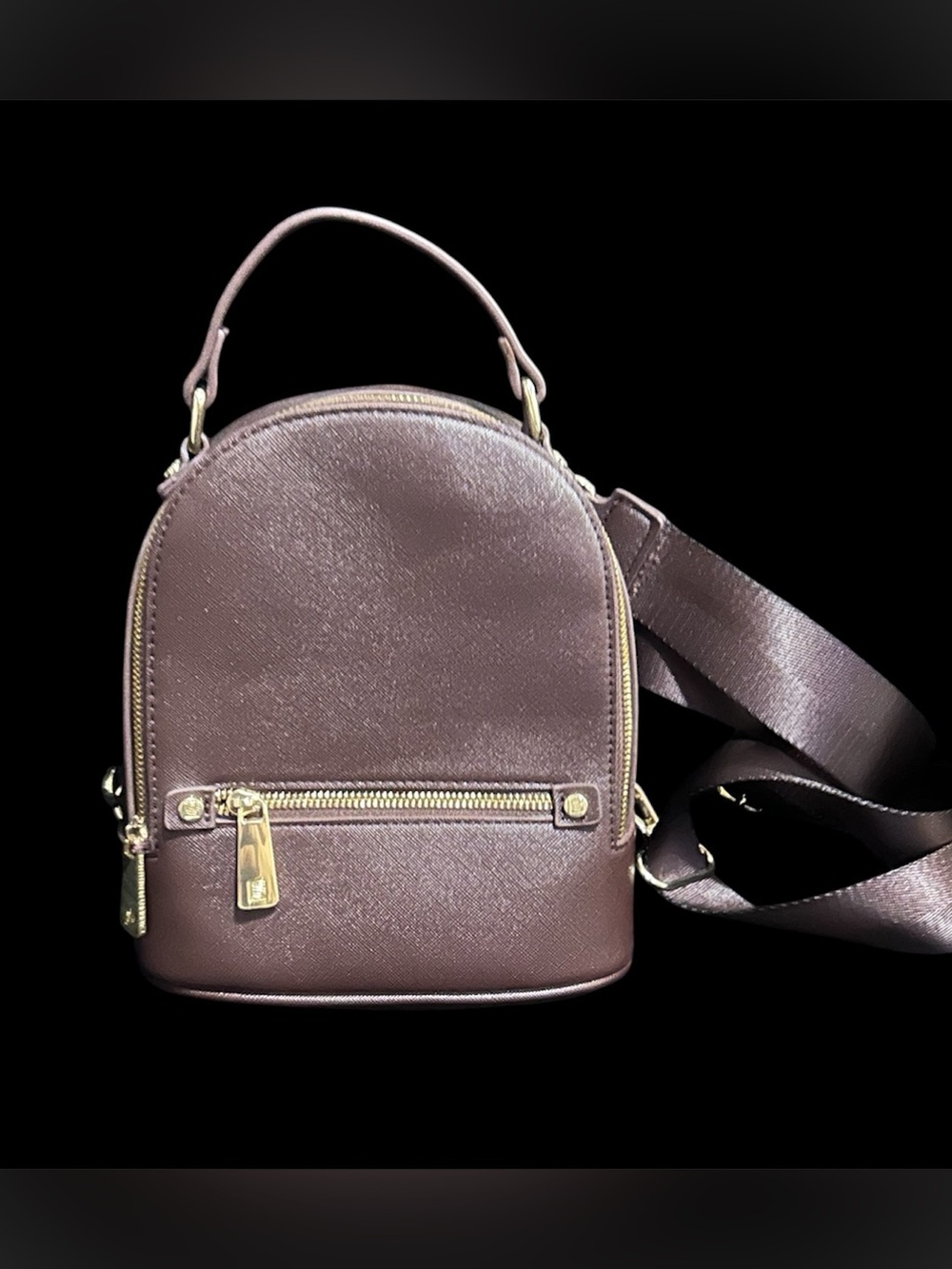 Laundry By Shelli Segal Black Mini Backpack Smooth Design